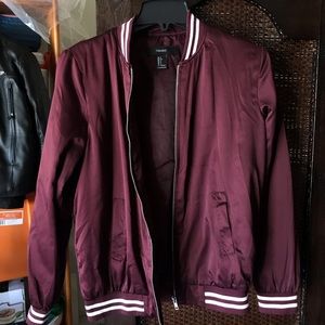 Super cute maroon bomber jacket